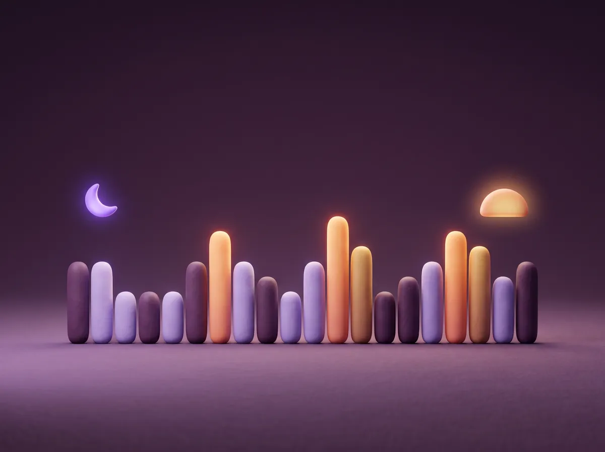 Bars of a night of snoring, from moon to sunrise